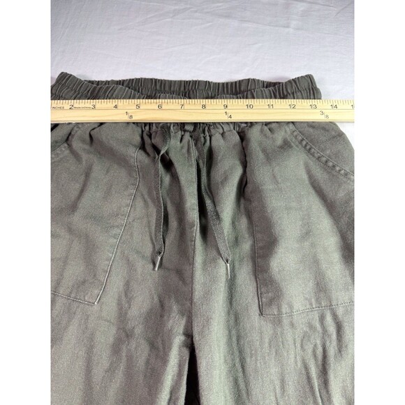 Ci Sono Womens Linen Blend Tie Waist‎ Pull On Pants Green Coastal Beach Sz M - Picture 4 of 14